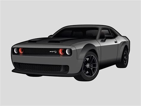Dodge Challenger Hellcat Illustration By Forged Rides On Dribbble