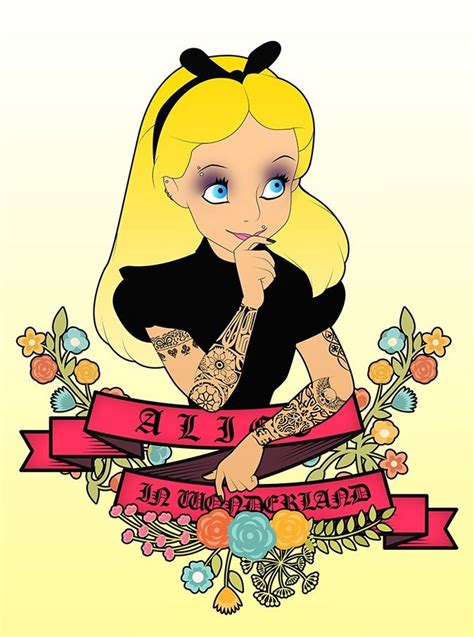 Alice 3 Tattoopin Up Disney Princess Sticker Skateboarding