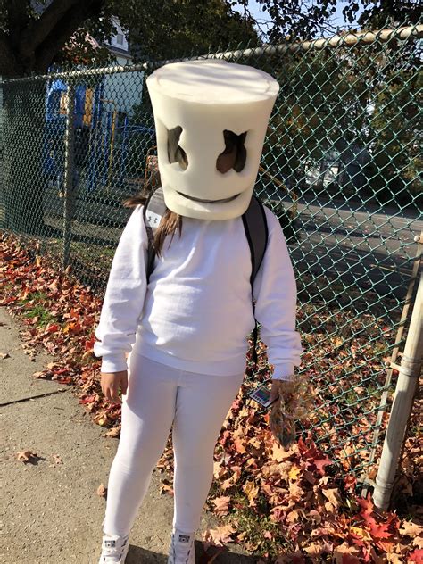 Spooky costumes for your cutie. DIY Marshmello Costume | Diy halloween costumes for kids