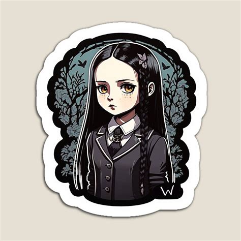 Chibi Wednesday Addams Magnet By Kaprints In 2023 Wednesday Addams