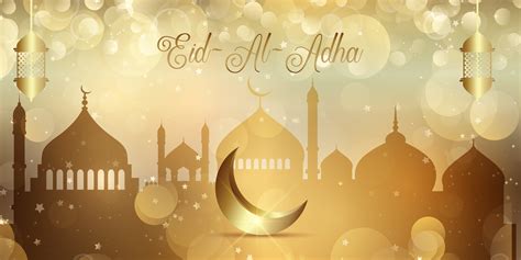 Gold Bokeh Lights Banner For Eid Al Adha 1216170 Vector Art At Vecteezy