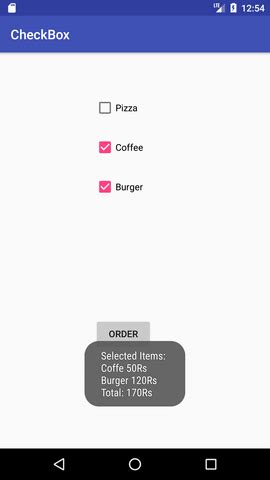 Android Checkbox Example | Food Ordering Example - javatpoint