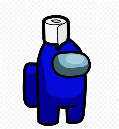 Hd Blue Among Us Crewmate Character With Toilet Paper Hat Png In 2021