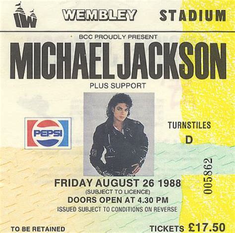 Michael Jackson World Tour 1988 Ticket Stub Uk Tour Programme 246183