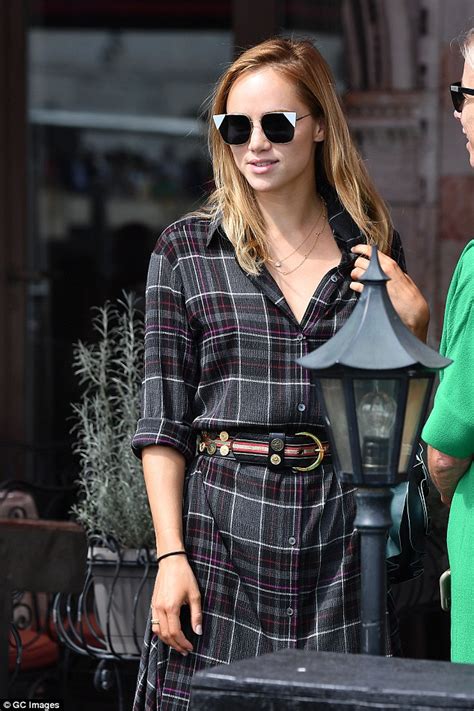 Suki Waterhouse Slips Into Same Grey Plaid Dress For Second Time At