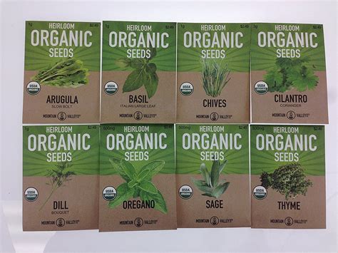 Organic Heirloom Non Gmo Herb Garden Seeds 8 Variety Kitchen