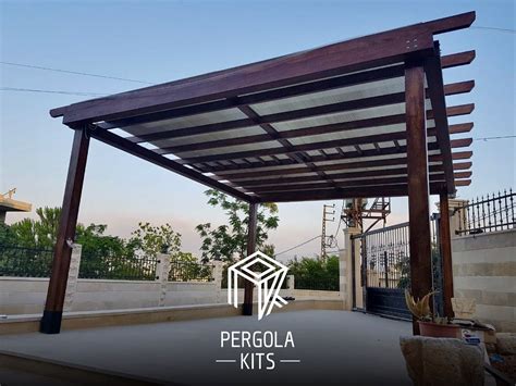 Wood Structure With Polycarbonate Roofing Pergola Kits