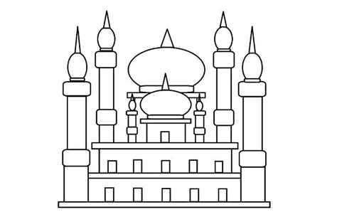 12 Contoh Sketsa Masjid Mudah Dan Simple Broonet