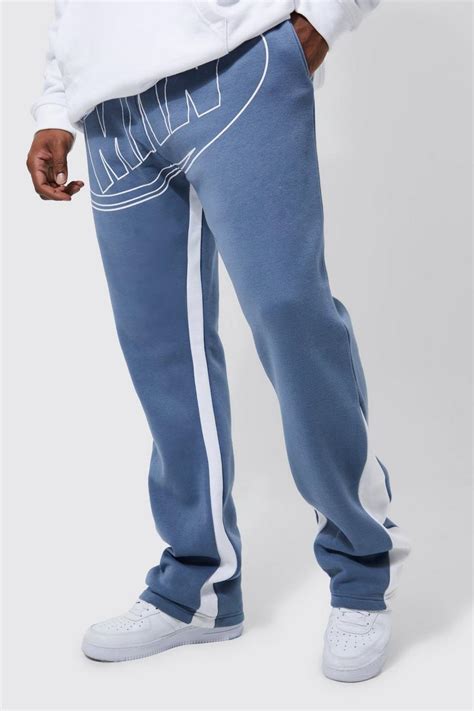 plus slim stacked man contrast gusset jogger boohoo