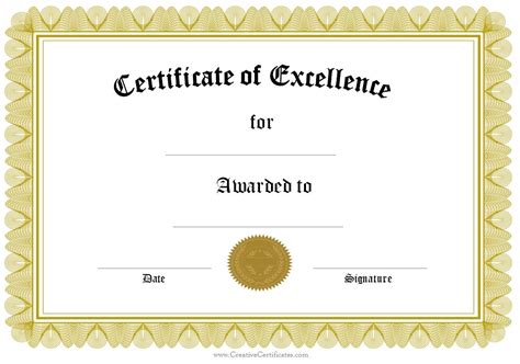 Award Certificate Template Free Template Business