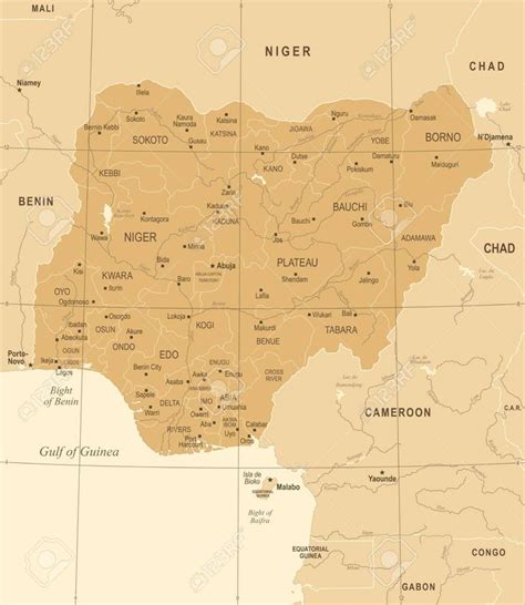nigeria map vintage high detailed vector illustration illustration affiliate vintage