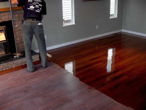 Hardwood flooring is an excellent choice for your home. Dark grey walls with cherry floorboards | Refinishing ...