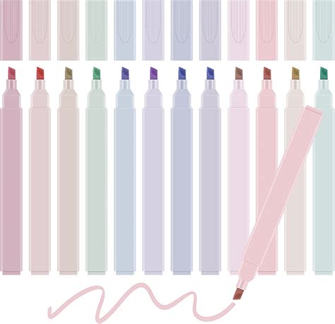 Meetory Farben Textmarker Pastell Highlighter Pen Textmarker Stifte Aesthetic Text Markers