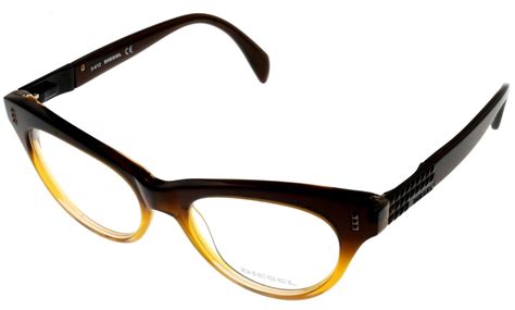 Diesel Women Prescription Eyeglasses Frame Brown Cateye Dl5054 050