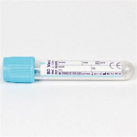 Bd Vacutainer Tube Ml Light Blue Box Of Shop Countrywide