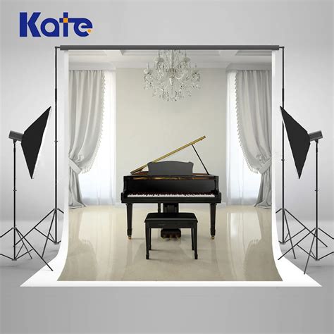 Kate 10x10ft Indoor Wedding Photography Backdrop White Piano And Long