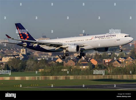 Brussels Airlines Airbus A333 Landing On Runway 01 At Brussels Airport