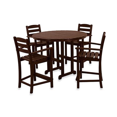 Polywood La Casa 5 Piece Outdoor Counter Height Table Set