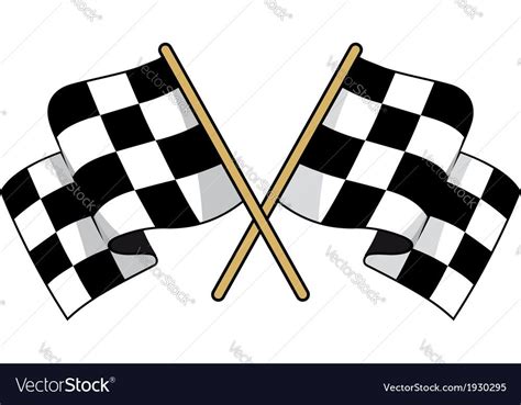 Crossed Black And White Checkered Flags Royalty Free Vector