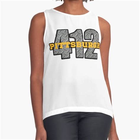 Pittsburgh 412 Steel Area Code Shirts Stickers Ts Sleeveless Top By