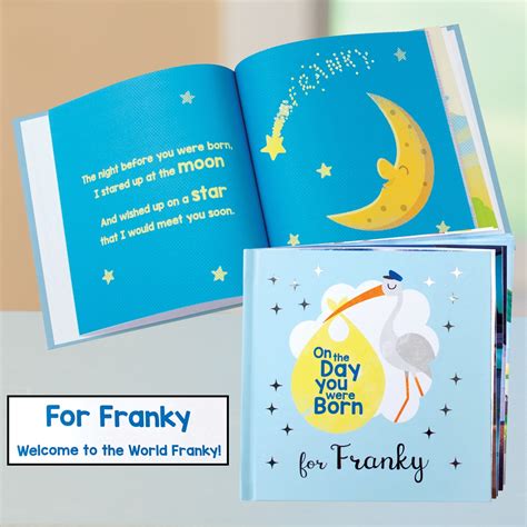 Apparently, you were very comfortable in my tummy because there was no sign of you making your appearance any time soon. Personalized On The Day You Were Born Baby Book - Blue ...