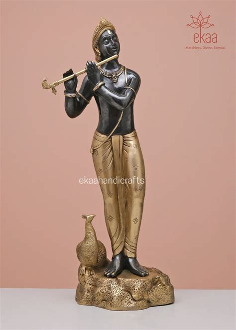 Krishna Statue In Brass Playing Flute 75cm Big Large Size Krishna