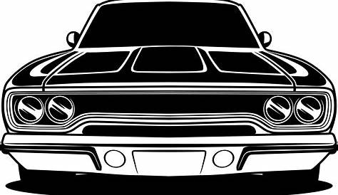 Black and white car front drawing 1396872 Vector Art at Vecteezy