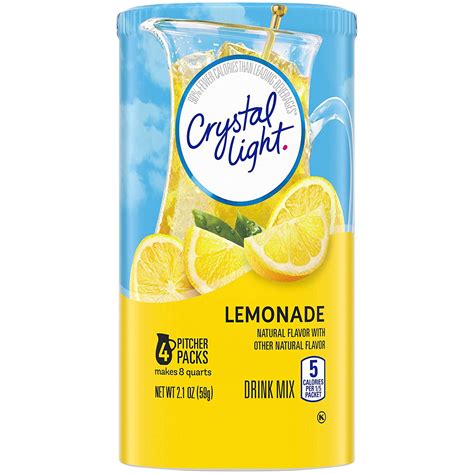 Crystal Light Natural Lemonade Drink Mix 4 Pitcher Packets Walmart