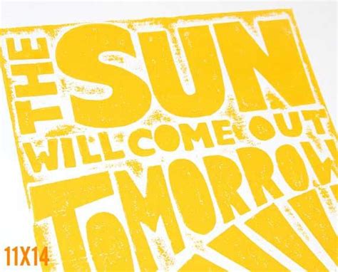 Annie The Sun Will Come Out Tomorrow Via Etsy Typography Poster Sign Art