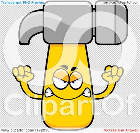 Cartoon Of A Mad Hammer Mascot Royalty Free Vector Clipart By Cory