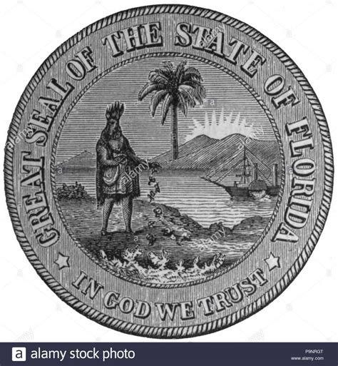 English Seal Of Florida A State Of The United States Published