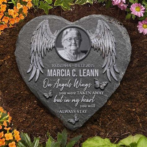 On Angels Wings You Were Taken Away Personalized Memorial Stone