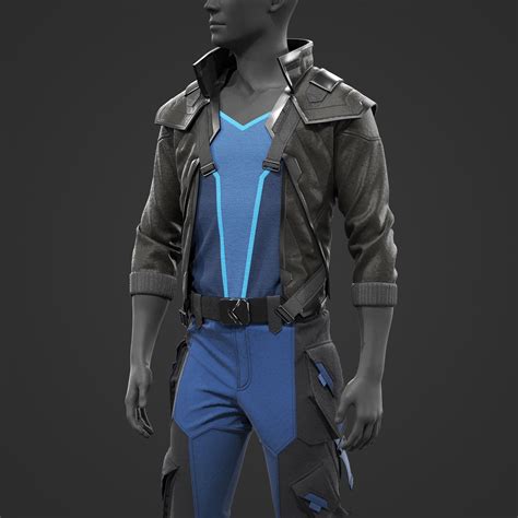 Artstation Sci Fi Male Outfit 1 Marvelous Designer