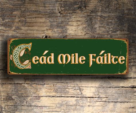 CEAD MILE FAILTE Sign Cead Mile Failte Signs Irish Cead Mile