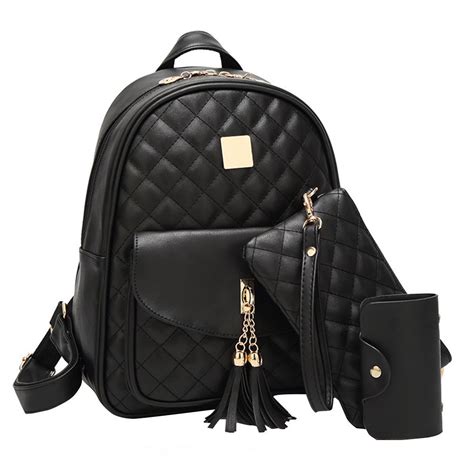 Small Fashionable Backpack For Women Mini Black Quilted Fashion