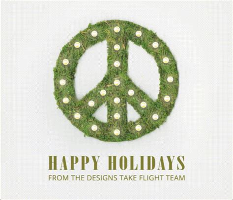 Happy Holiday Peace Love Joy Peace Sign Wreath Animation 2015