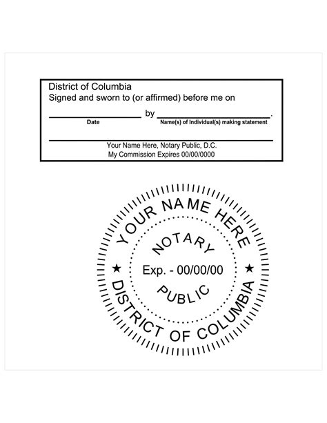 District Of Columbia Notary Pe Stamps