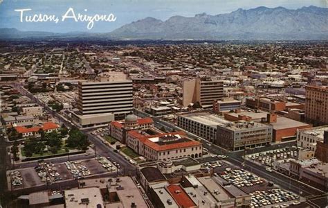 Aerial View Of Downtown Tucson Az Postcard