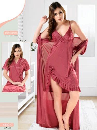 Striped Satin 6132 Ladies 2 Piece Nighty Set Half Sleeve At Rs 330set In Mumbai