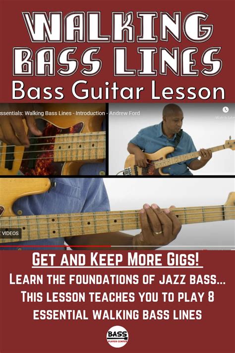 Bass Lesson 8 Walking Bass Lines Bass Guitar Lessons Bass Guitar Quotes Guitar Lessons Songs