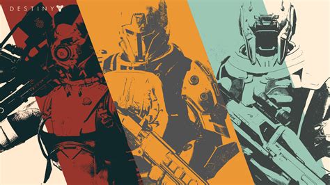 Wallpaper Destiny Video Game Warlocks Titans Hunter Collage