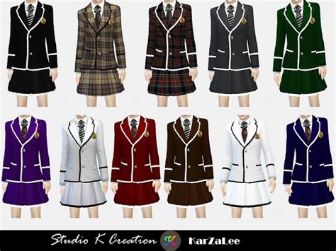 Blazer Tie Uniform Set For Childtoddler At Studio K Creation Sims 4