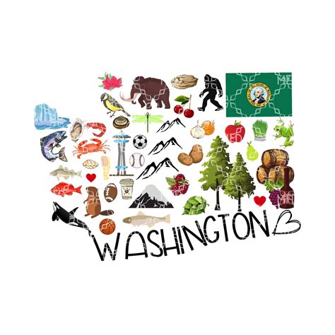 Washington Png State Of Washington Symbol Digital Download Etsy