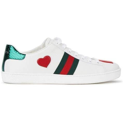 Womens Low Top Trainers Gucci Ace Heart Appliquéd Leather Trainers 33