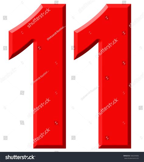 Numeral 11 Eleven Isolated On White Stock Illustration 568204006