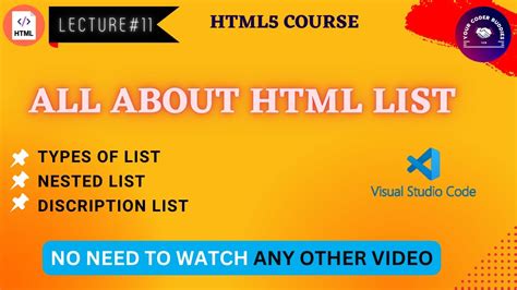 Html Lists In Hindi Types Nested List Description List Html