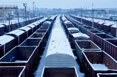 Railway Freight Trains And Wagons Rail Cargos Rail Transportation