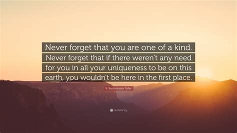 R Buckminster Fuller Quote “never Forget That You Are One Of A Kind
