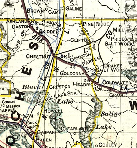 Black Lake Lumber Co La Map Showing Tram In 1914