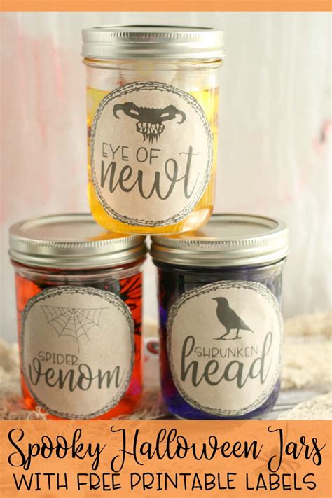 Spooky Halloween Jars With Farmhouse Halloween Labels Hunny Im Home